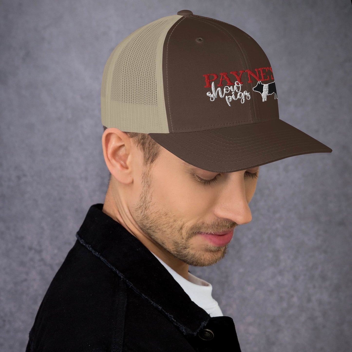 Customized Embroidered Logo Trucker Cap - Livestock Show Hat - Show Pigs