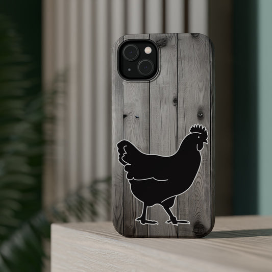 Gray Wood Grain Livestock Show Phone Cases - MagSafe Tough Cases - Poultry Phone Cases