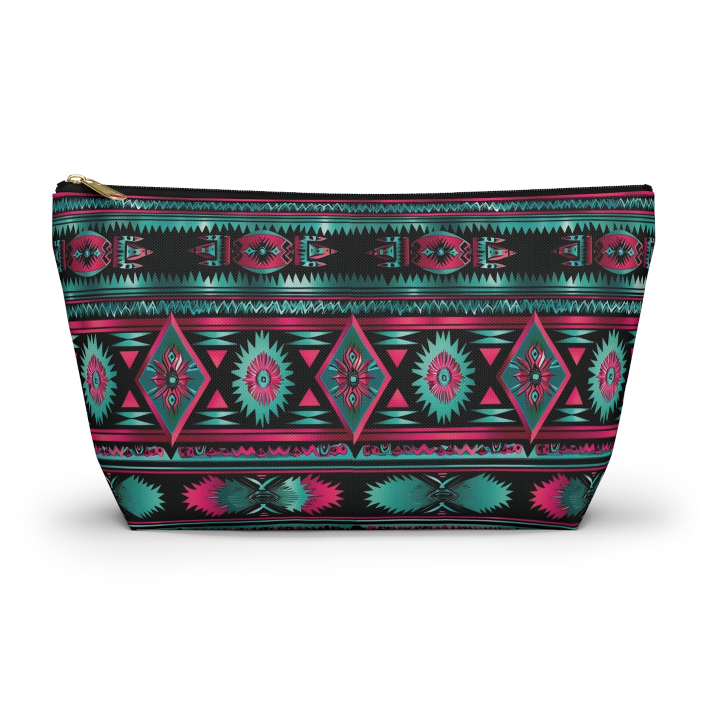 Southwest Aztec Accessory T-bottom Bag - Makeup Bag