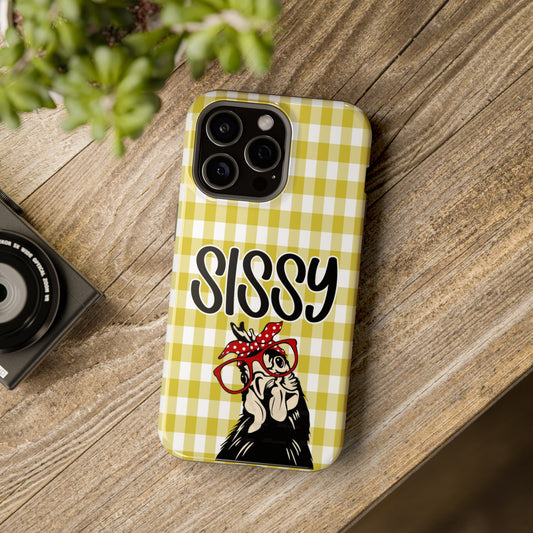 Yellow & White Plaid Livestock Show Chicken Phone Cases - MagSafe Tough Show Poultry Phone Cases