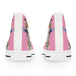 Watercolor Livestock Show Goat with Flowers Ladies High-Top Sneakers, Livestock Show Goat Shoes