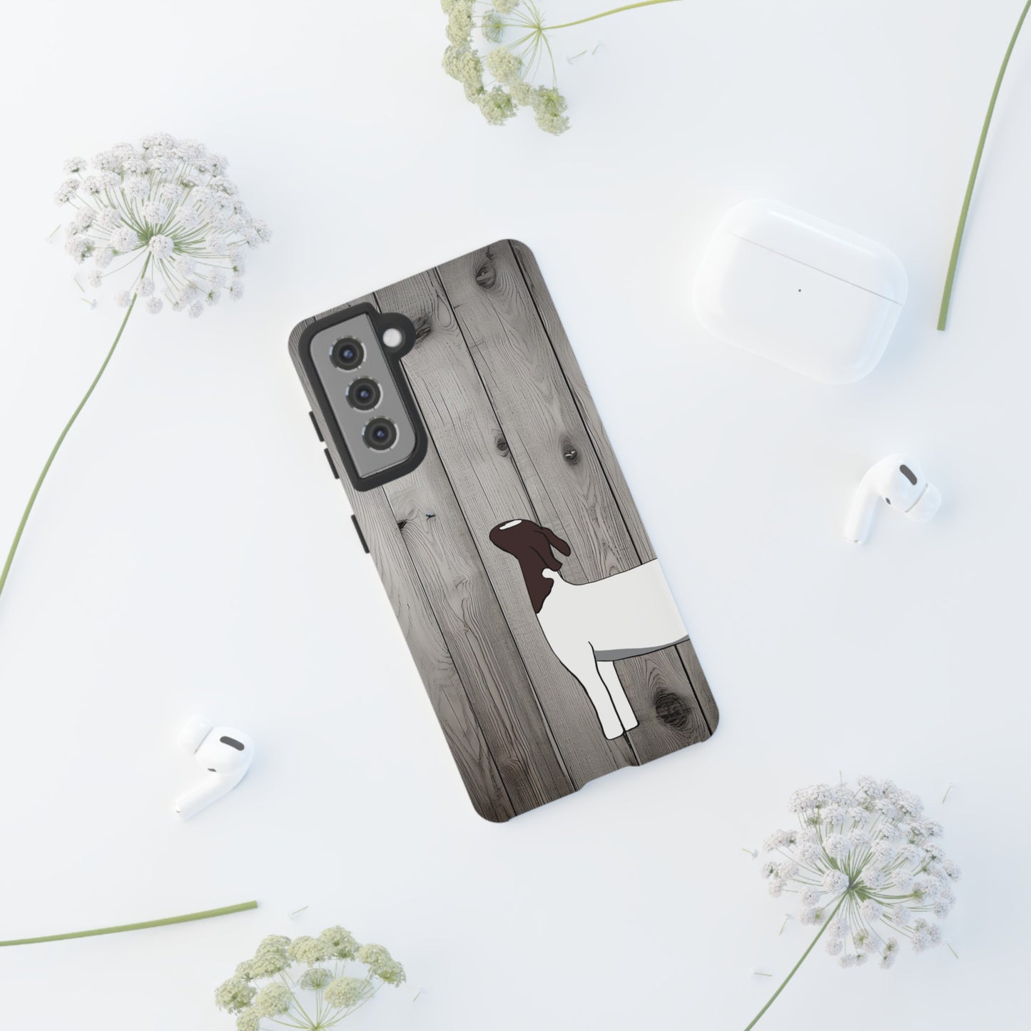 Livestock Show Goat Phone Cases - Android Goat Phone Cases - Wood Plank Background