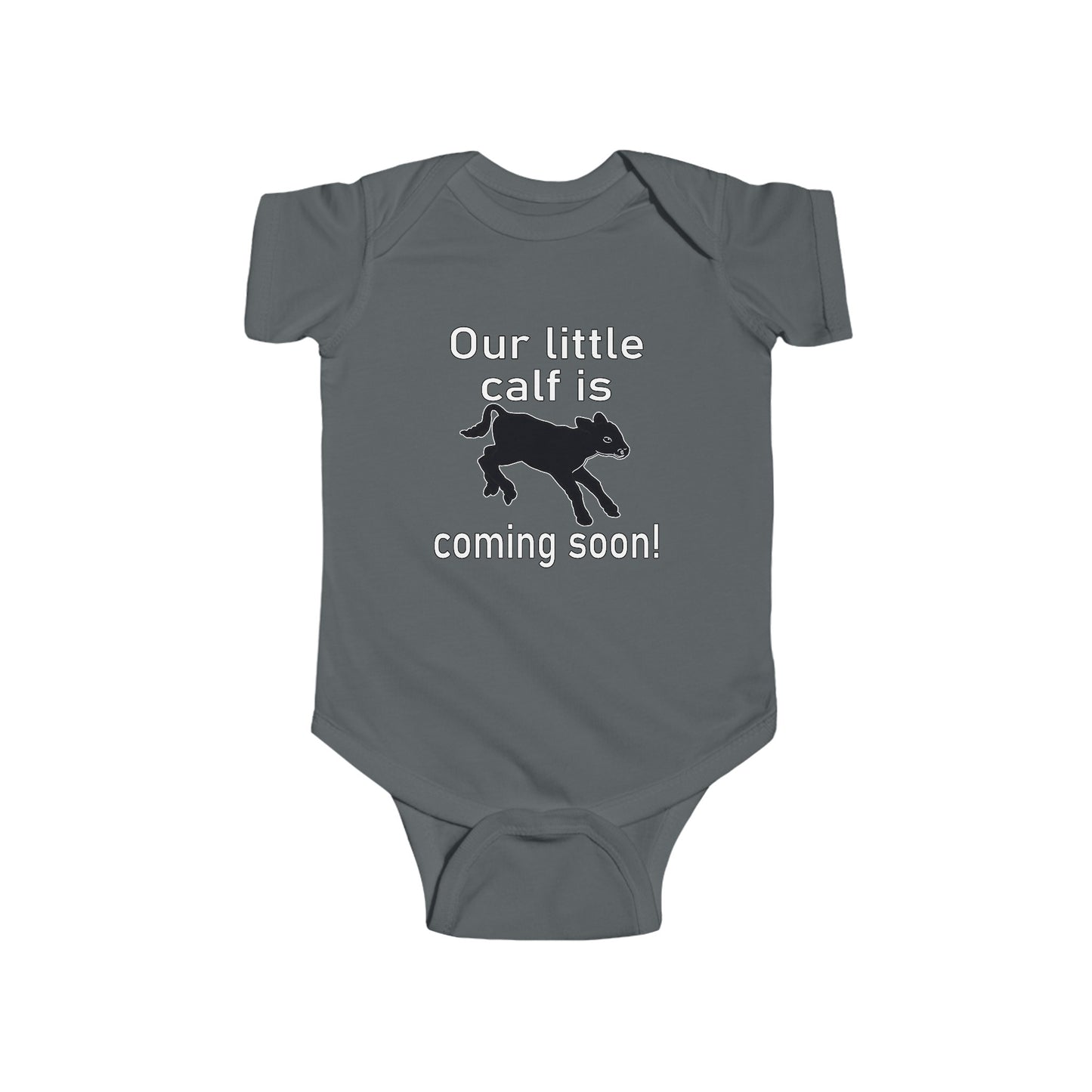 Our Little Calf is Coming Soon Fine Jersey Bodysuit Gender Reveal Onesie