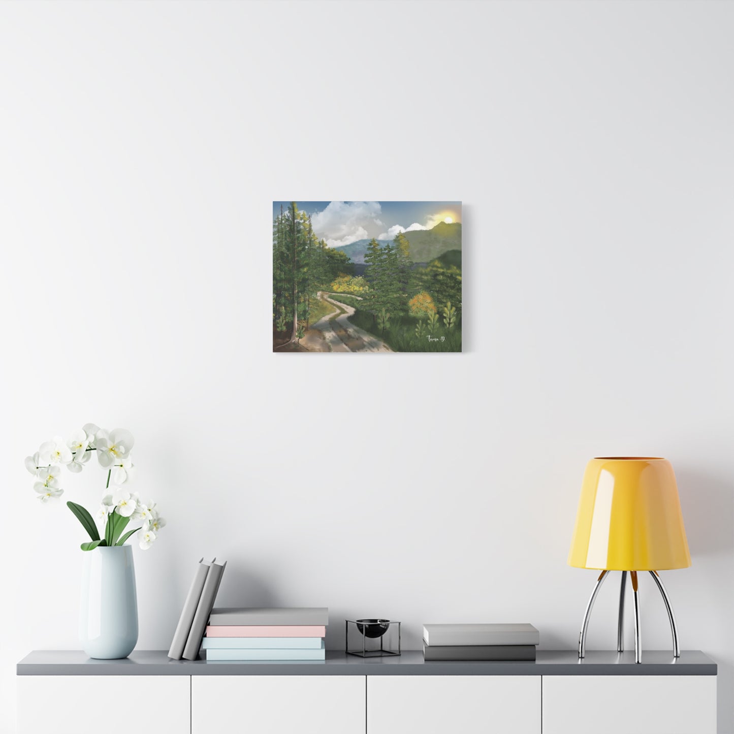 Back Country Peace Hand-Drawn Canvas Art | Matte Canvas, Stretched, 1.25" 20x16"| Mountain Landscape | Frame Not Included