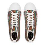 Serape, Cheetah, Sunflowers, Cowhide, and Turquoise Ladies High-Top Sneakers, Livestock Show Shoes
