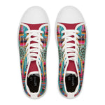 Turquoise, Floral, Cheetah Ladies High-Top Sneakers, Livestock Show Shoes