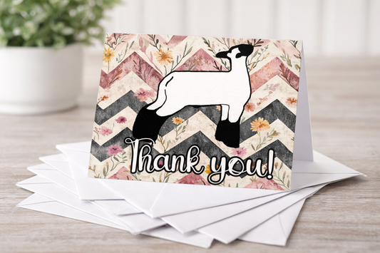 Custom Livestock Show Thank You Card Printable | 4x6 Foldable Digital Download | Personalized Show Animal Card