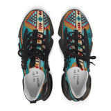 Ladies Mesh Sneakers Shoes - Livestock Show Southwest Indian Print