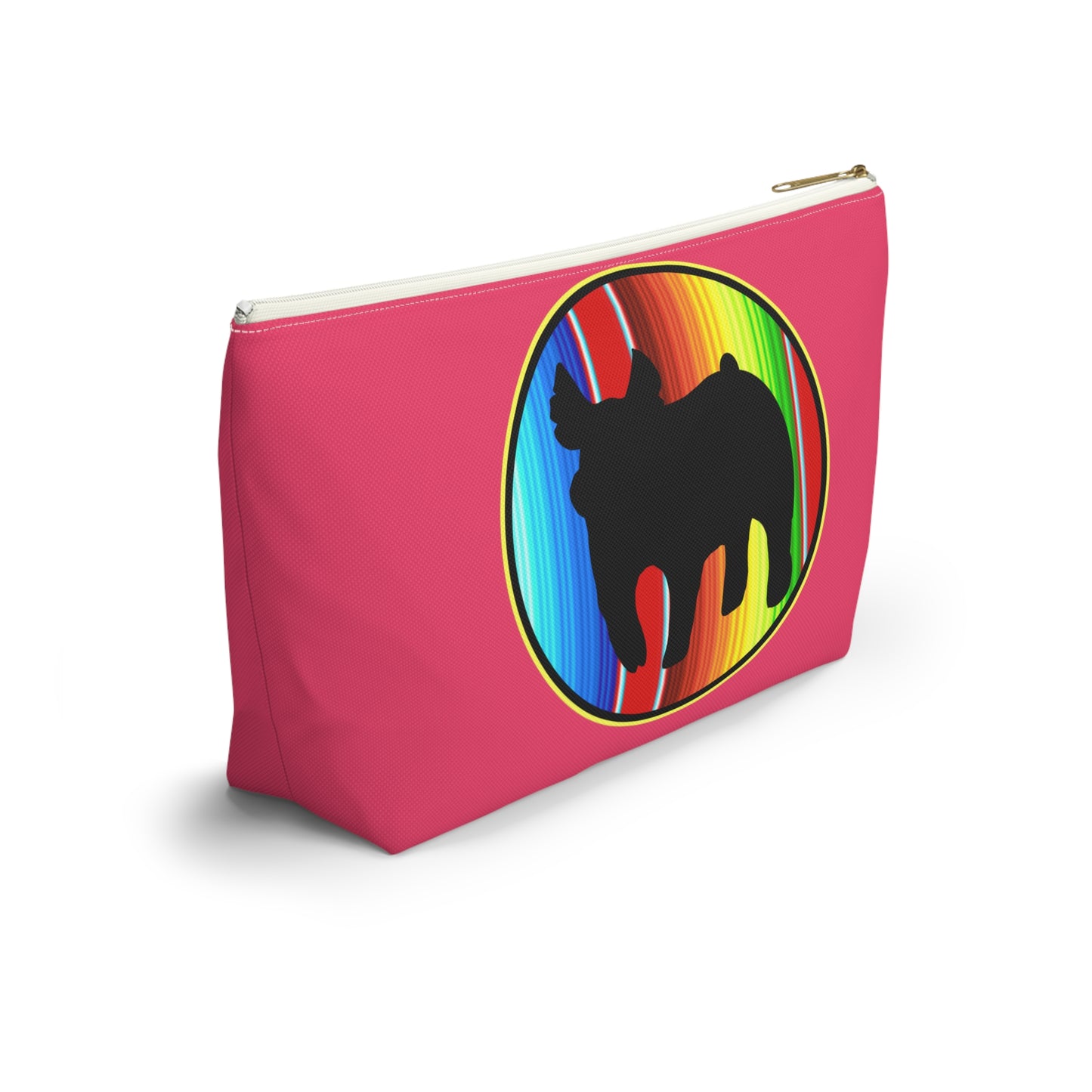 Bolsa de accesorios Serape Show Pig con fondo en T | Bolsa de maquillaje | Mostrar bolsa para mamá | Mostrar bolsa porcina 