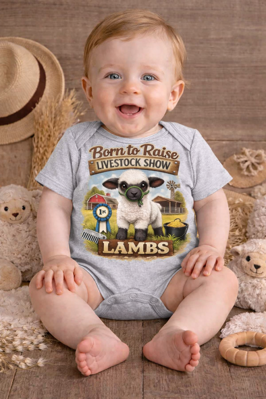 Born to Raise Lambs Baby Onesie – Livestock Show Baby Outfit
