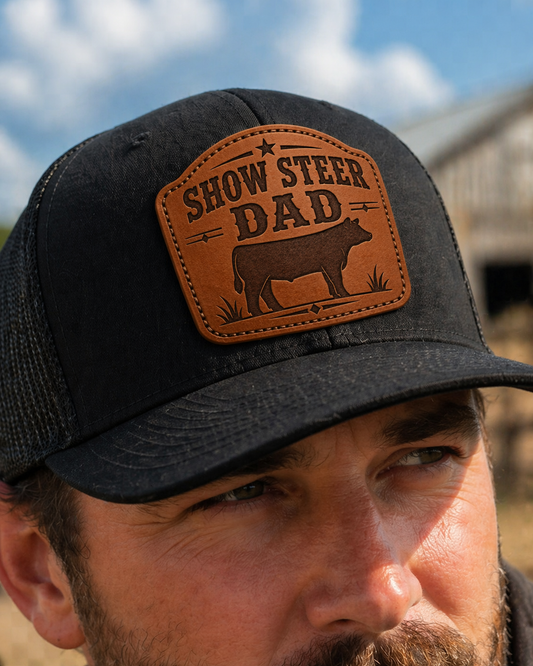 Customized DTF Print Hat Show Animal Faux-Leather Patch | Baseball Dad Hat