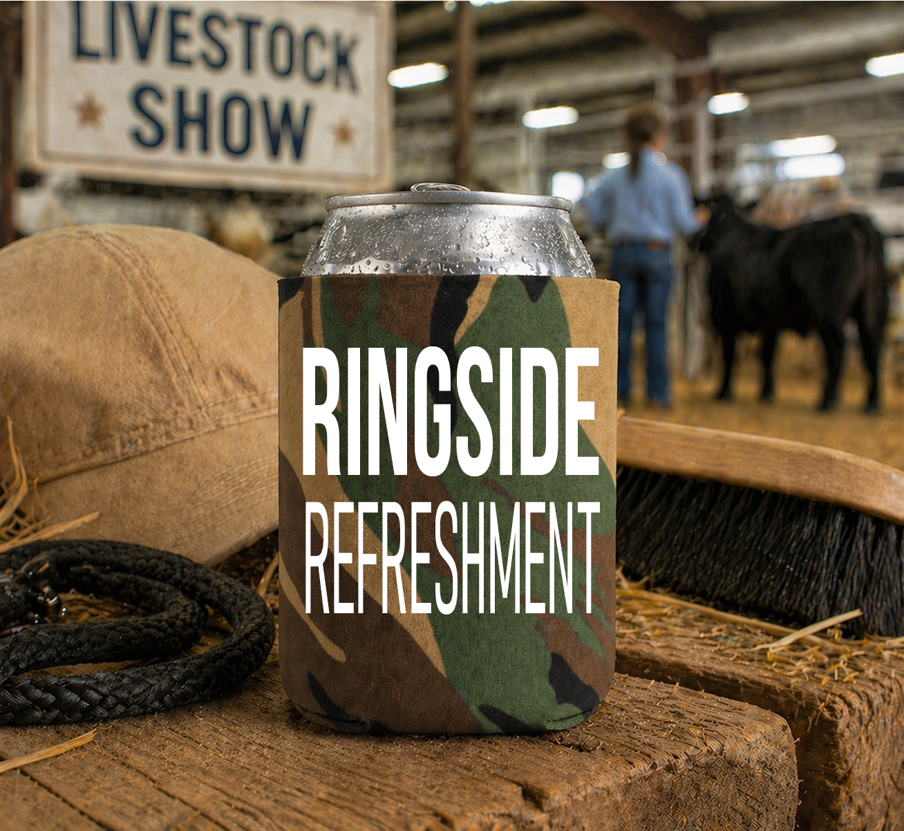 Livestock Show Koozie | Insulated 12 oz Can Cooler | Made in the USA, Printed on Both Sides