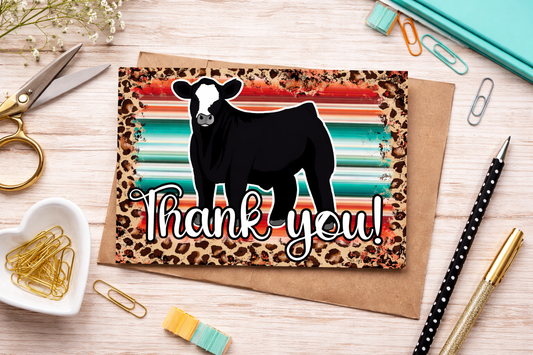 Custom Livestock Show Thank You Card with Photo | Printable Digital Card | Choose Your Animal | DIY Folded Card Template