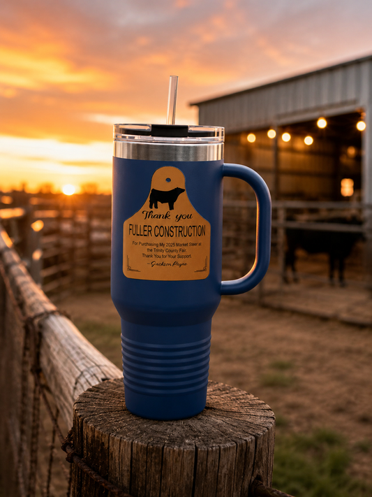 Customized 40oz Livestock Buyer Tumbler | Personalized Thank You Gift | Printed on Both Sides