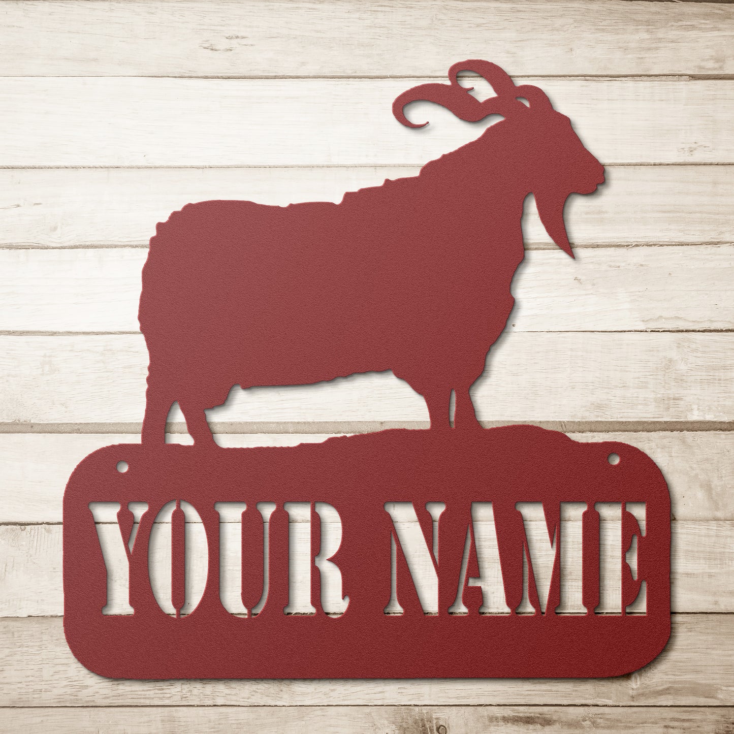 Customized Name or Farm Angora Goat Metal Art - 18 Guage Steel - Powder Coated and Weatherproof - Livestock Show Animals