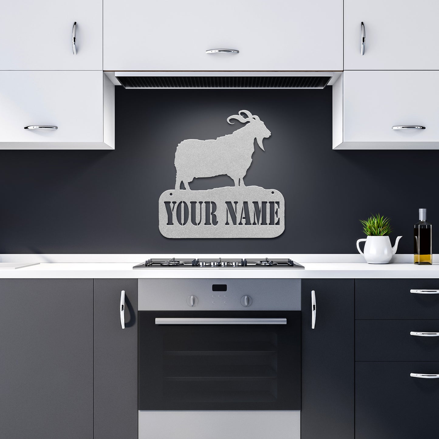 Customized Name or Farm Angora Goat Metal Art - 18 Guage Steel - Powder Coated and Weatherproof - Livestock Show Animals