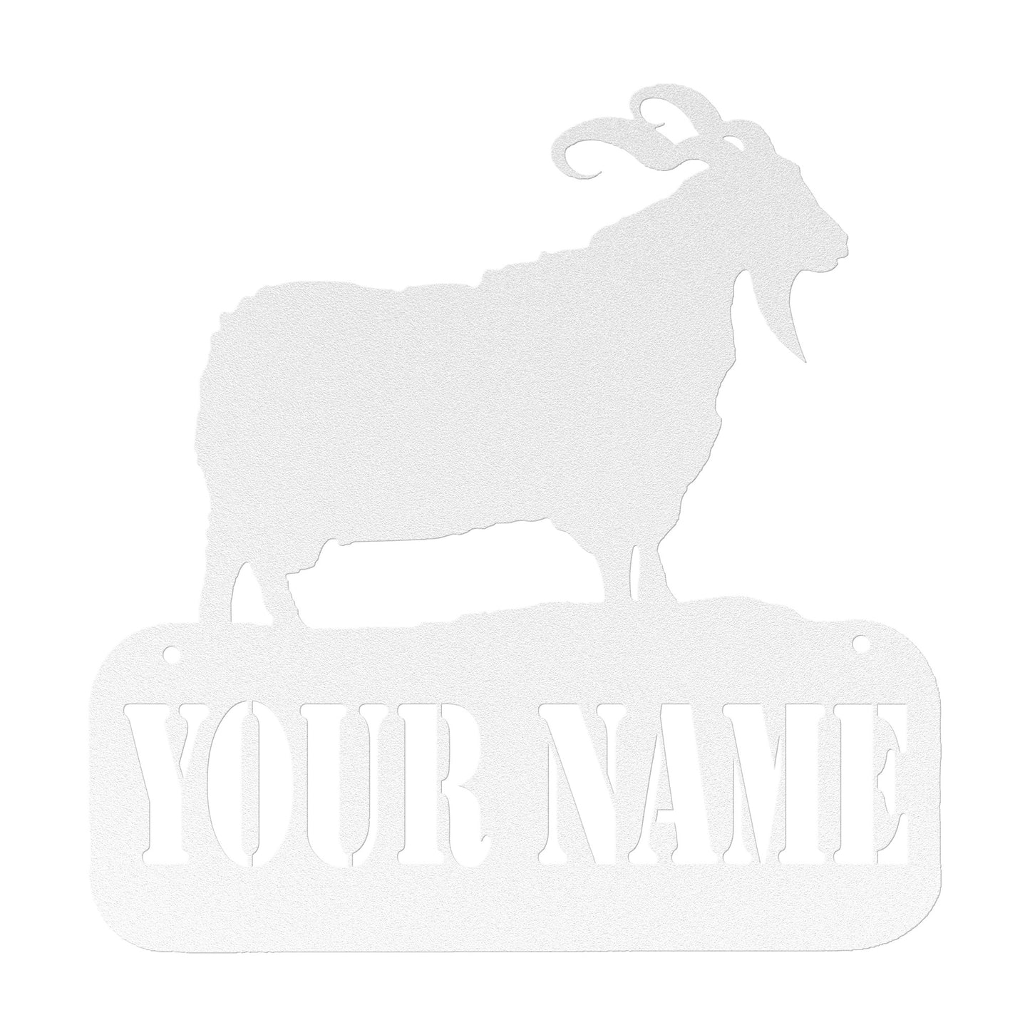 Customized Name or Farm Angora Goat Metal Art - 18 Guage Steel - Powder Coated and Weatherproof - Livestock Show Animals