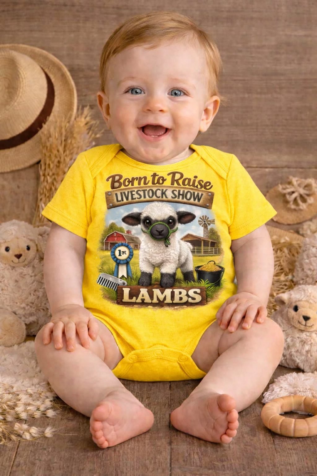 Born to Raise Lambs Baby Onesie – Livestock Show Baby Outfit