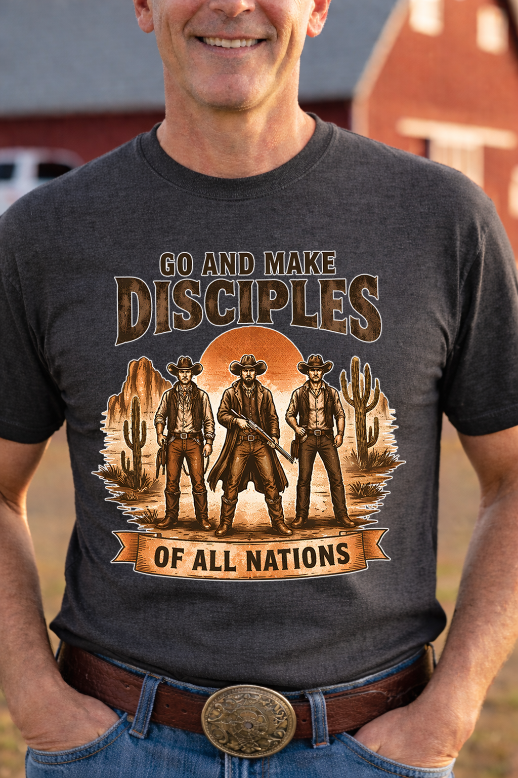 Go and Make Disciples of All Nations DTF Print, Christian Faith Western Cowboy Transfer