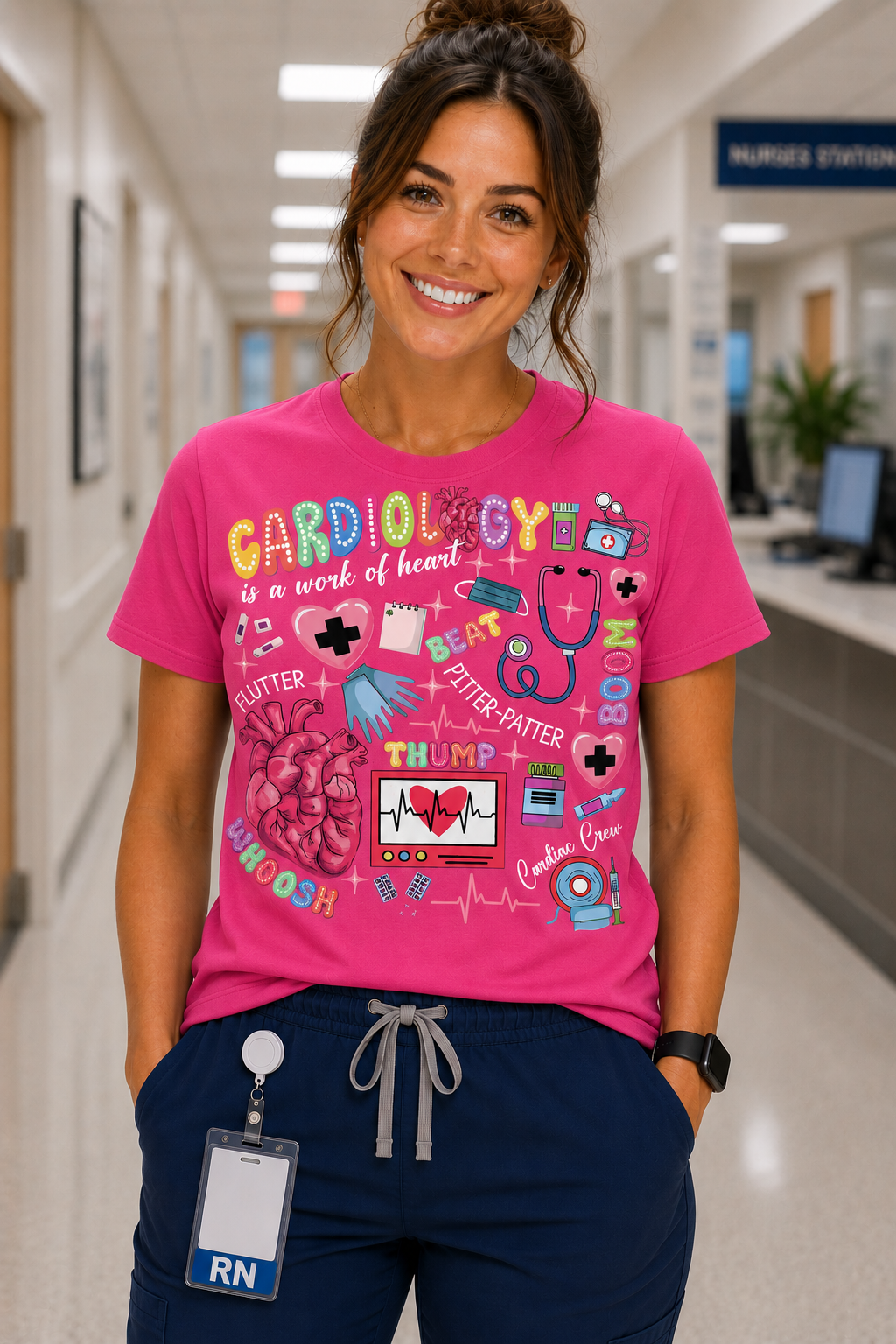 Cardiology Crew Nurse Shirt – Funny Cardiac Nurse Graphic Tee for Healthcare Workers - DTF Print