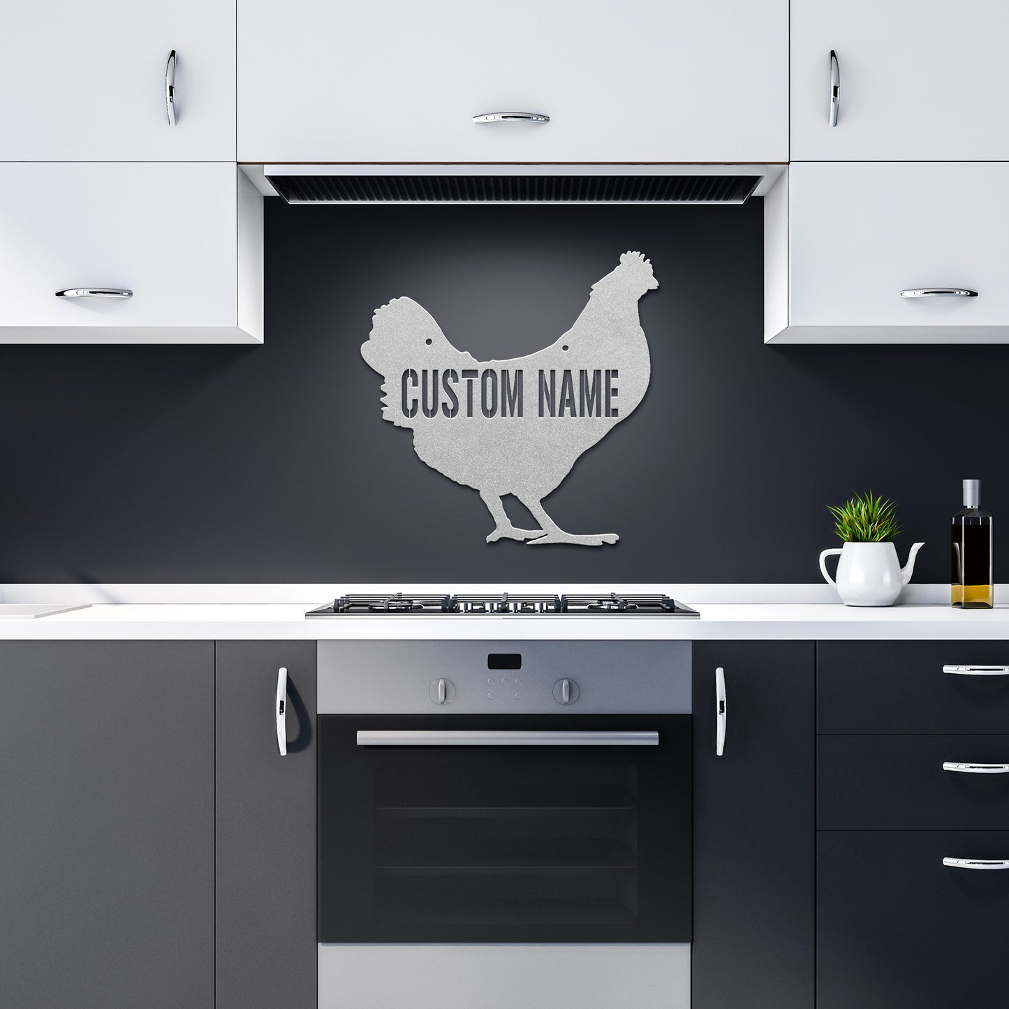 Livestock Show Chicken Metal Art Silhouette-Customized Name Stall Sign-Poultry Art