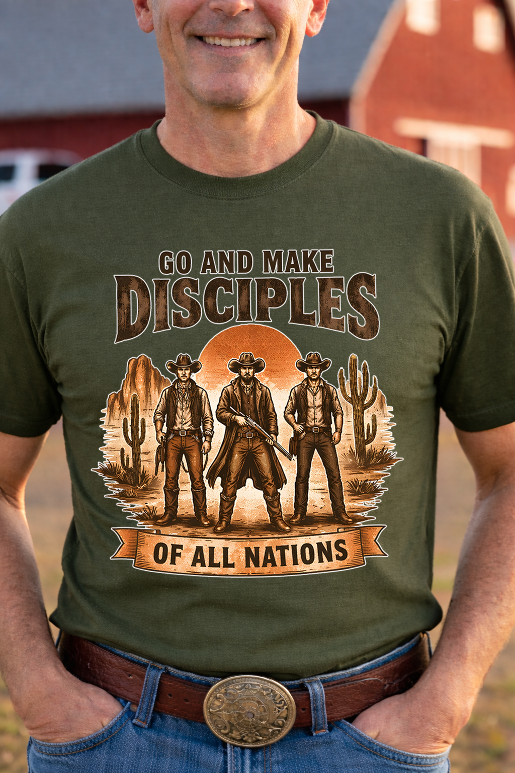 Go and Make Disciples of All Nations DTF Print, Christian Faith Western Cowboy Transfer