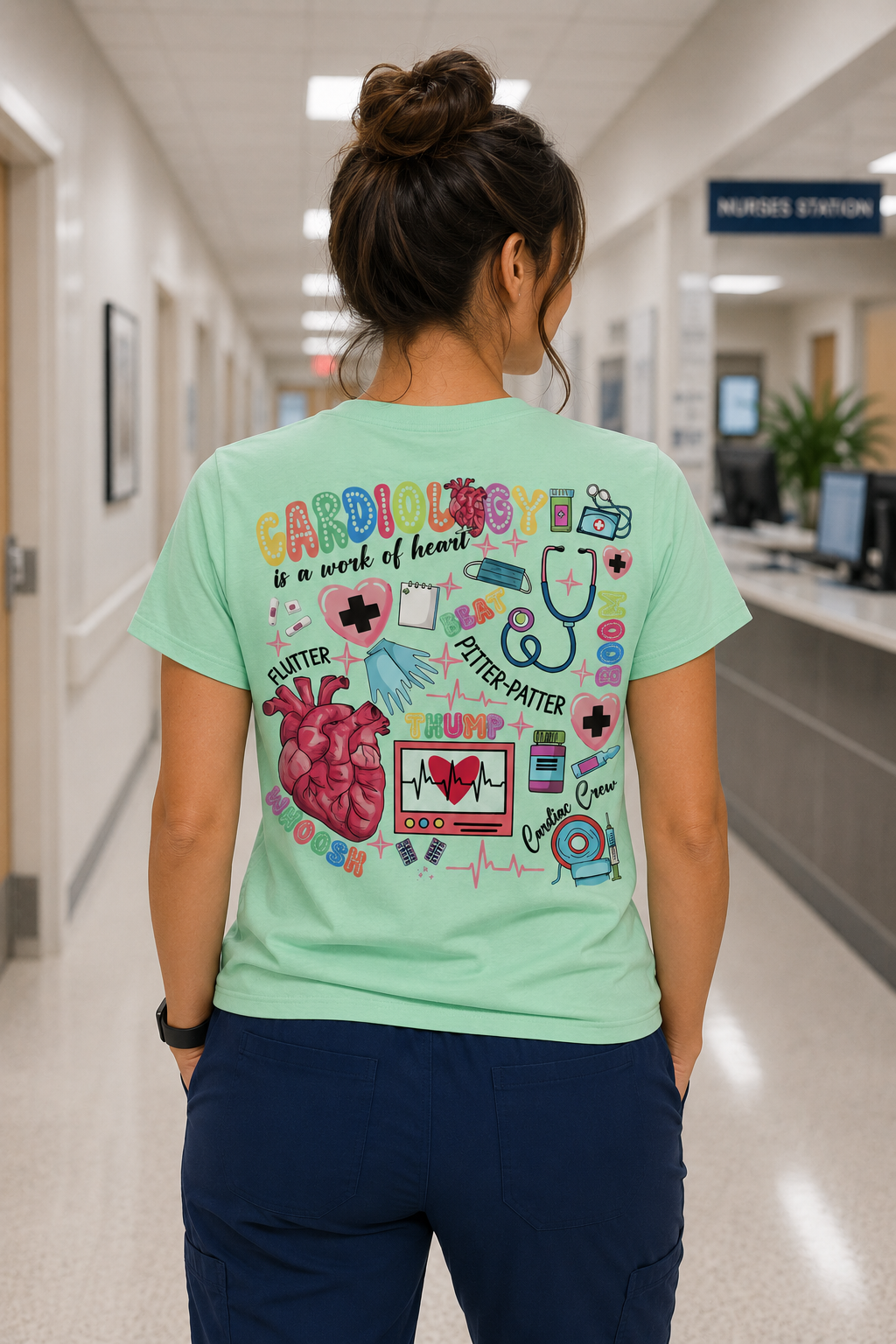 Cardiology Crew Nurse Shirt – Funny Cardiac Nurse Graphic Tee for Healthcare Workers - DTF Print