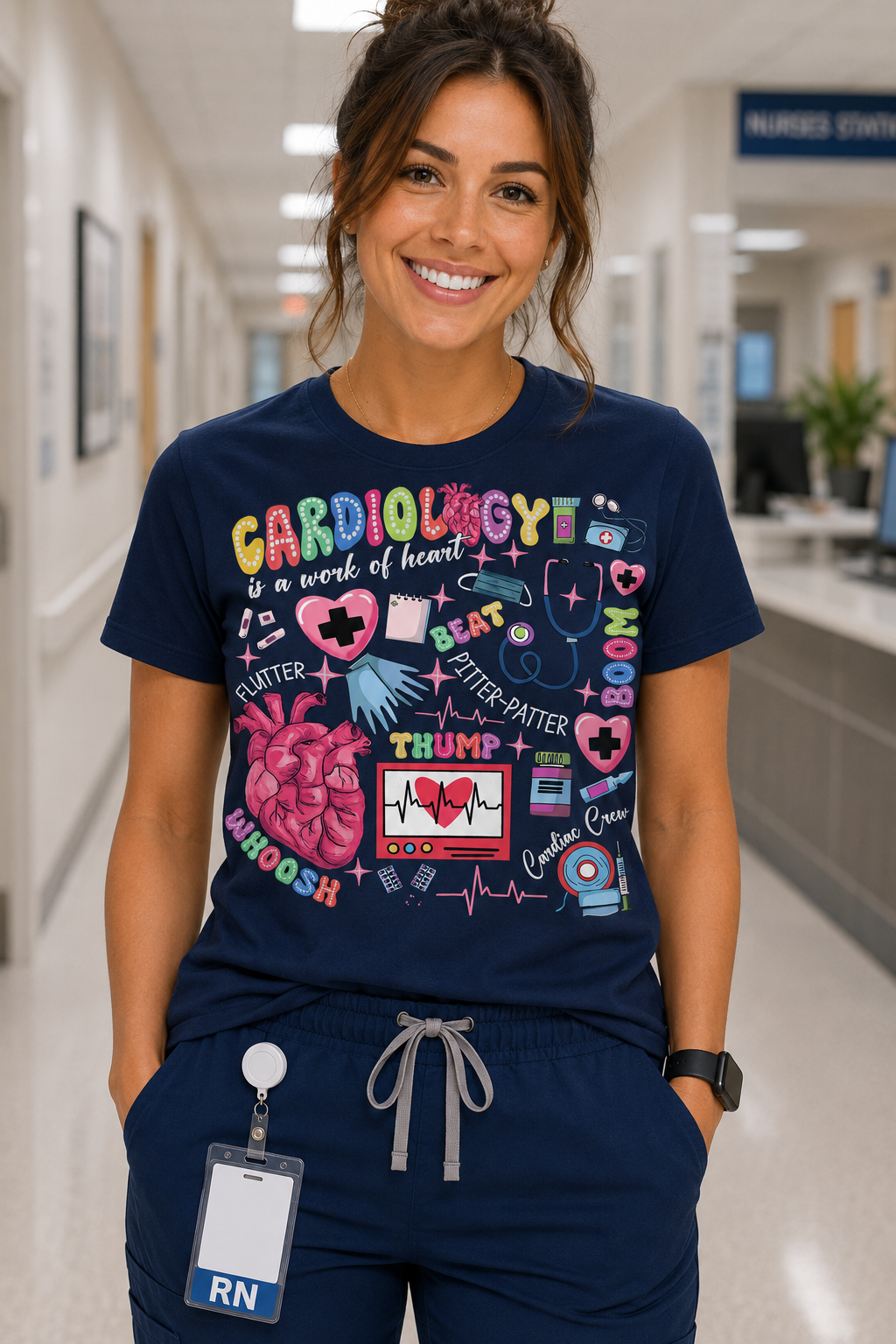 Cardiology Crew Nurse Shirt – Funny Cardiac Nurse Graphic Tee for Healthcare Workers - DTF Print