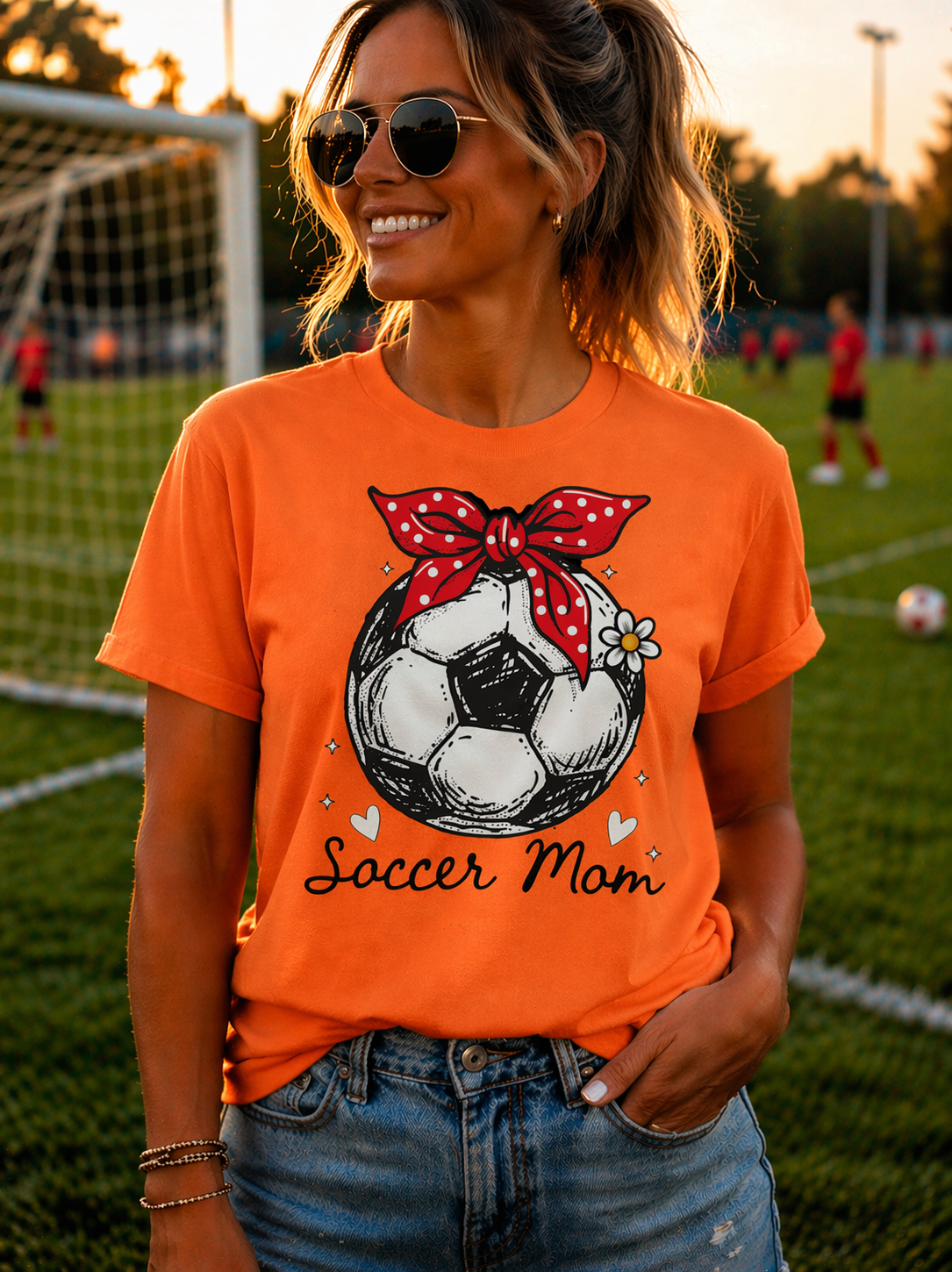 Soccer Mom Graphic Shirt, Cute Bow Soccer Ball T Shirt, Sports Mom Game Day Tee, Soccer Season Mom Shirt