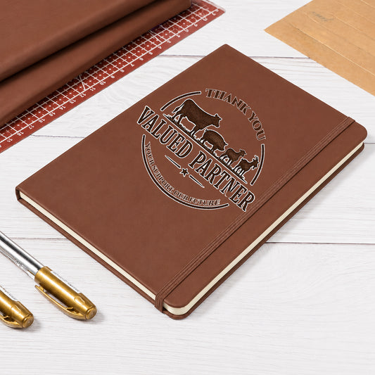 Livestock Show Buyer Appreciation Gift Set – Personalized PU Leather Notebook for Stock Show Supporters