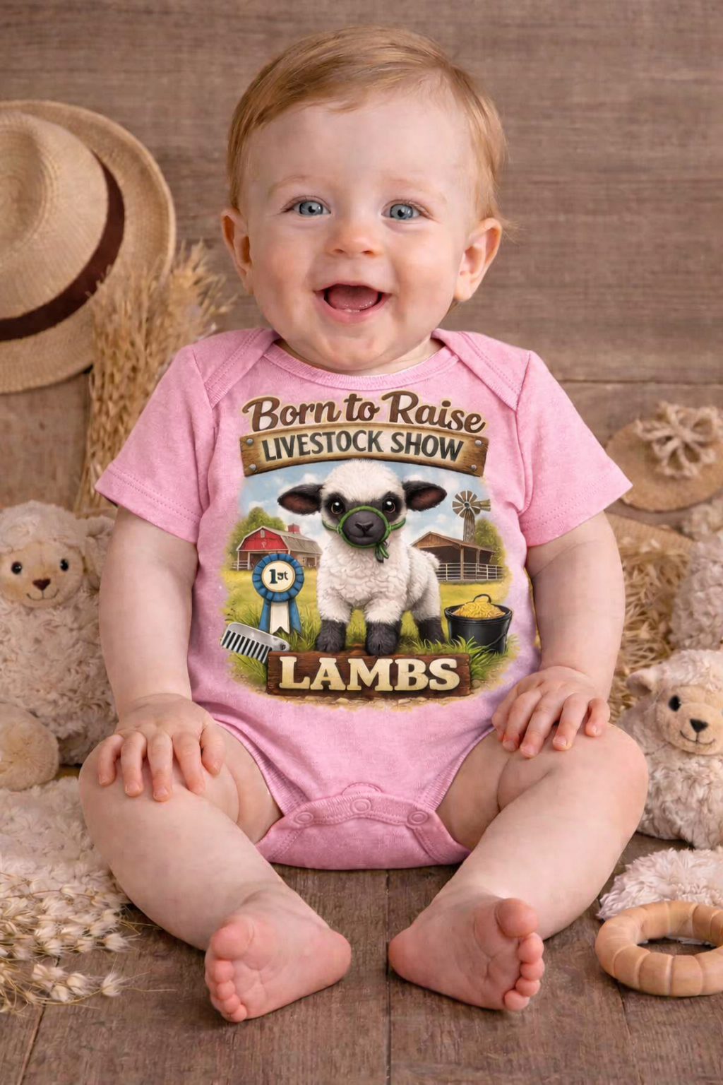 Born to Raise Lambs Baby Onesie – Livestock Show Baby Outfit