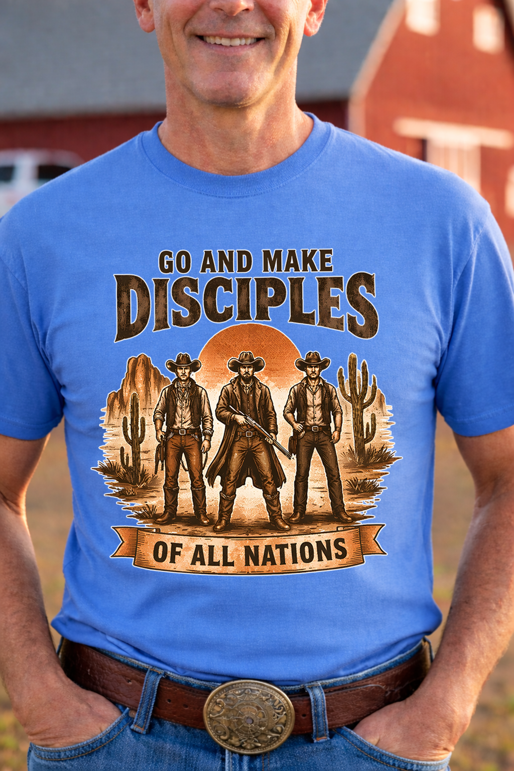 Go and Make Disciples of All Nations DTF Print, Christian Faith Western Cowboy Transfer