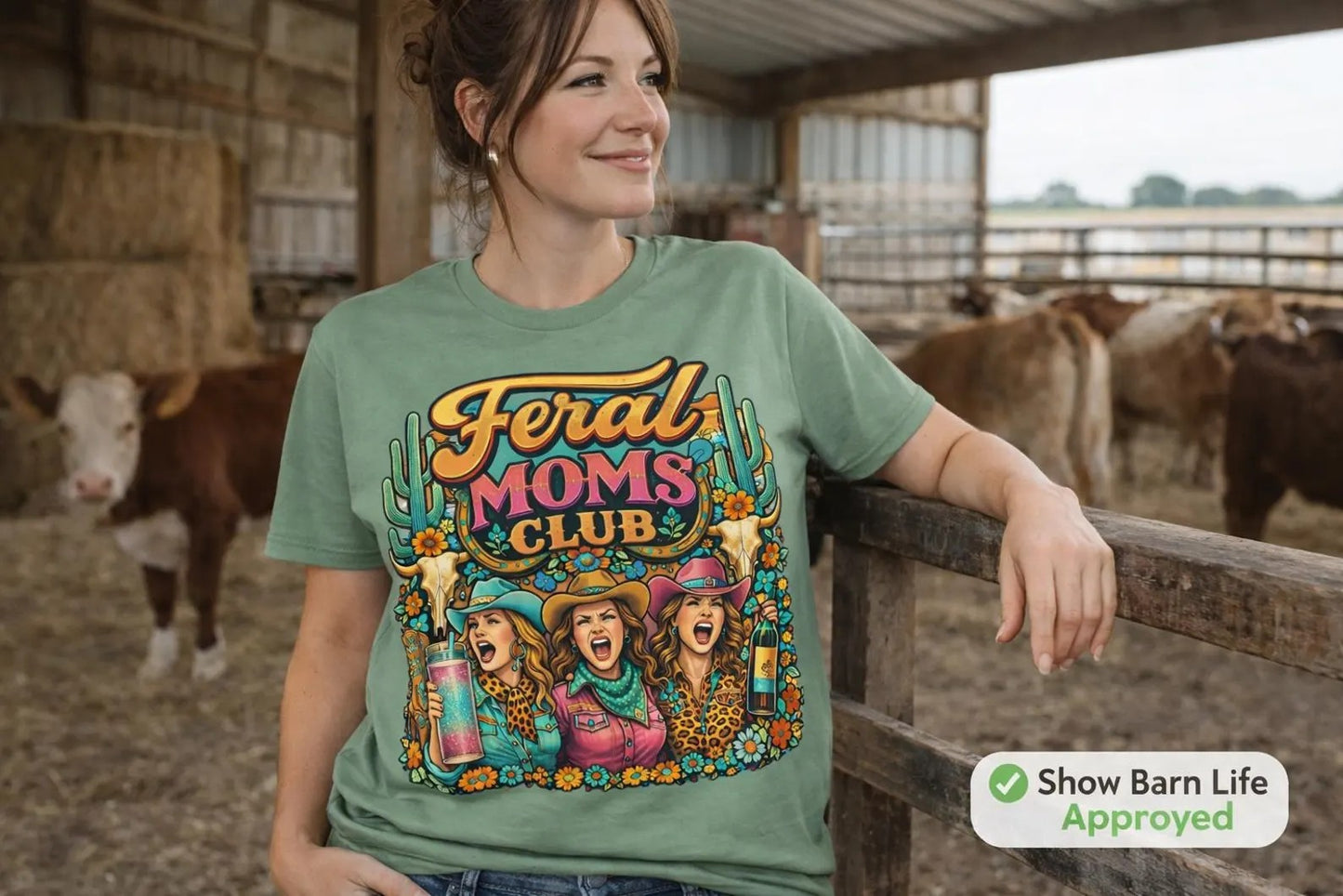 Feral Moms Club Shirt, Livestock Show Mama Tee, Funny Cowgirl Western Life