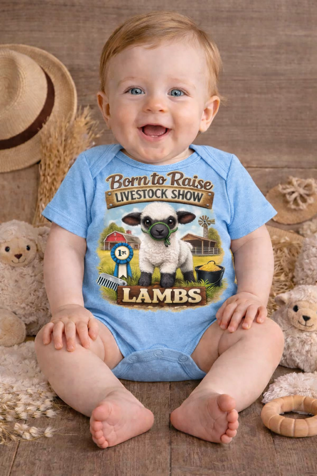 Born to Raise Lambs Baby Onesie – Livestock Show Baby Outfit