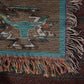 Western Heirloom Woven Blanket Aztec Cowhide Skull Throw: Rustic Elegance Meets Heritage