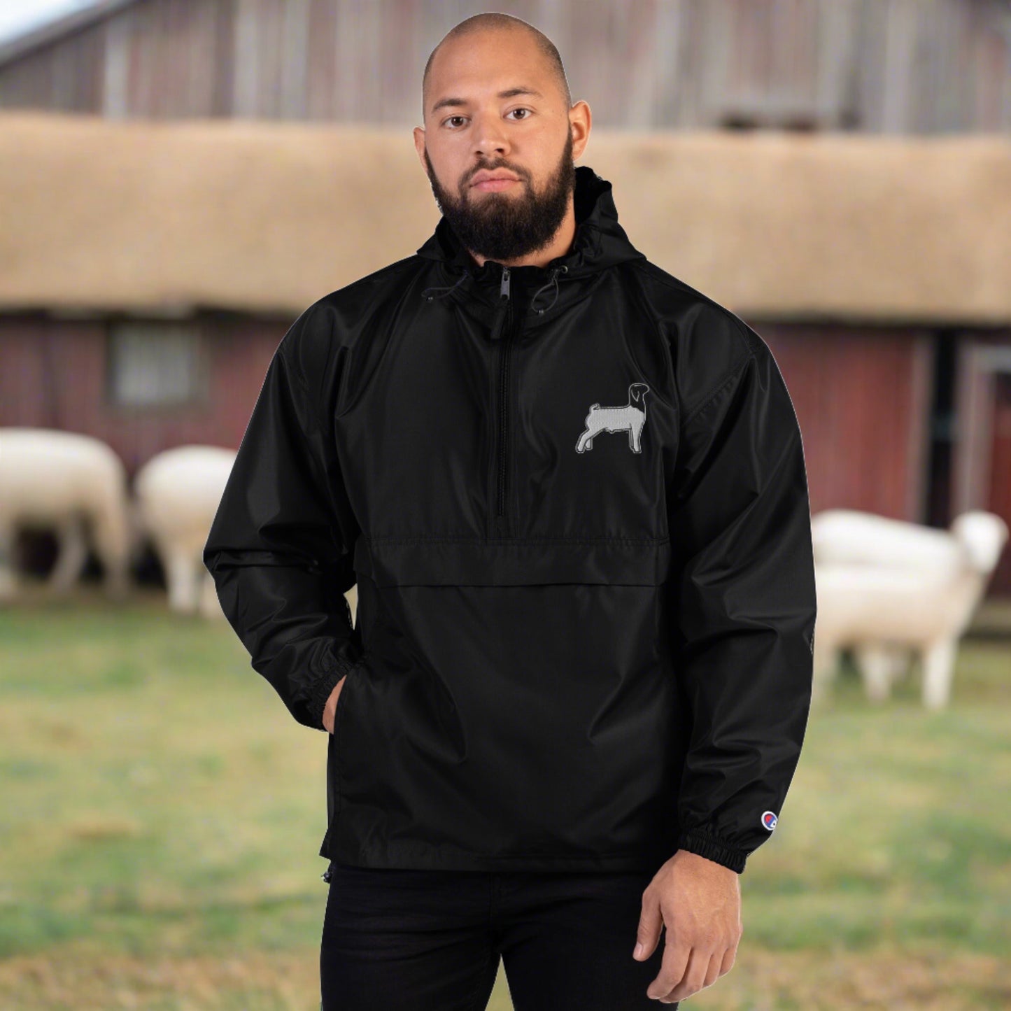 Embroidered Packable Jacket - Livestock Show Market Lamb - Wash Rack Pullover Jacket