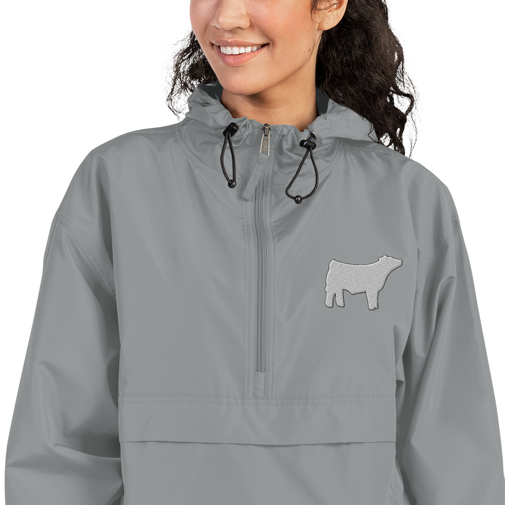 Livestock Show Market Steer Embroidered Packable Jacket - Wash Rack Pullover Jacket