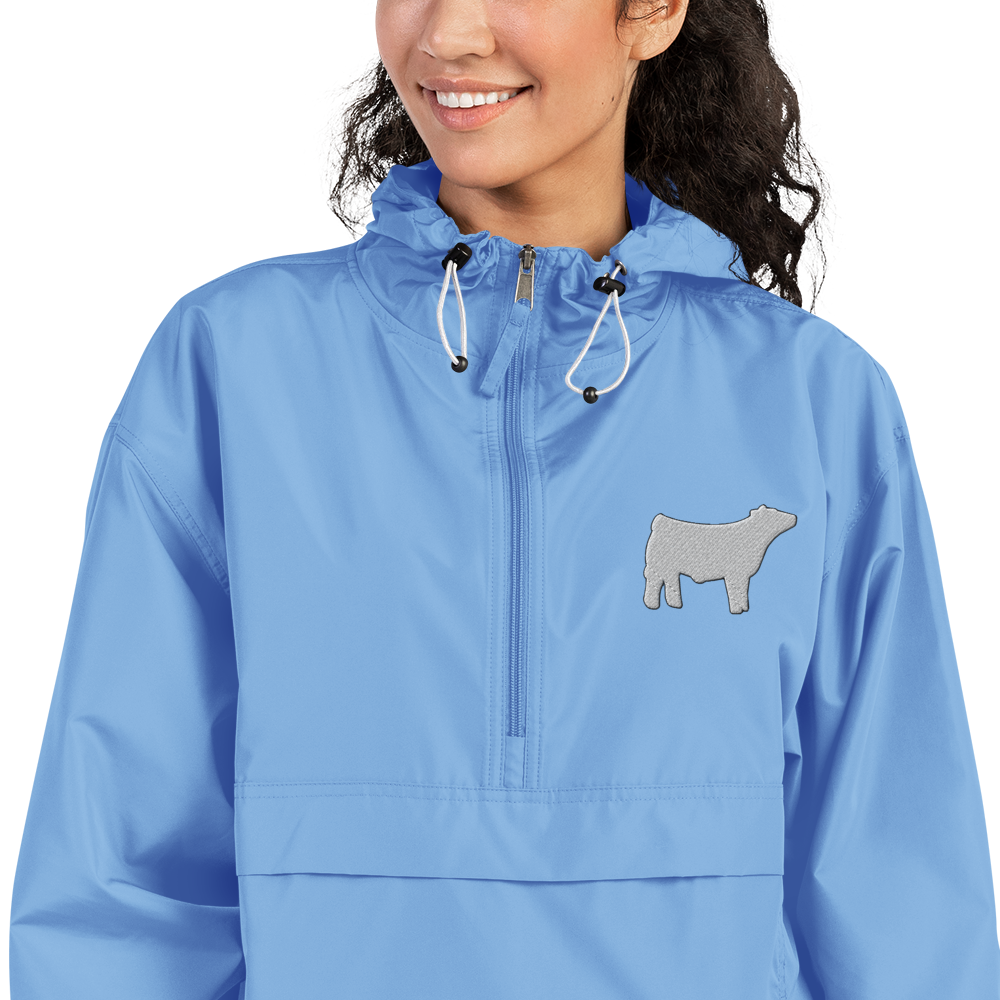 Livestock Show Market Steer Embroidered Packable Jacket - Wash Rack Pullover Jacket