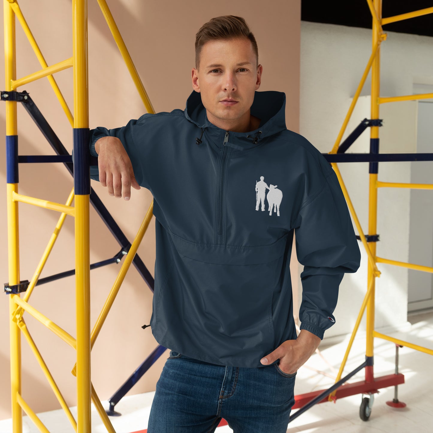 Embroidered Packable Jacket - Cow Exhibitor - Wash Rack Pullover Jacket