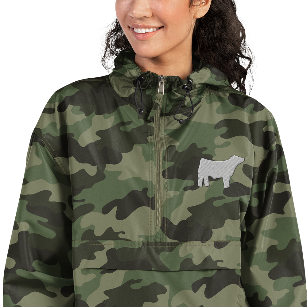 Livestock Show Market Steer Embroidered Packable Jacket - Wash Rack Pullover Jacket