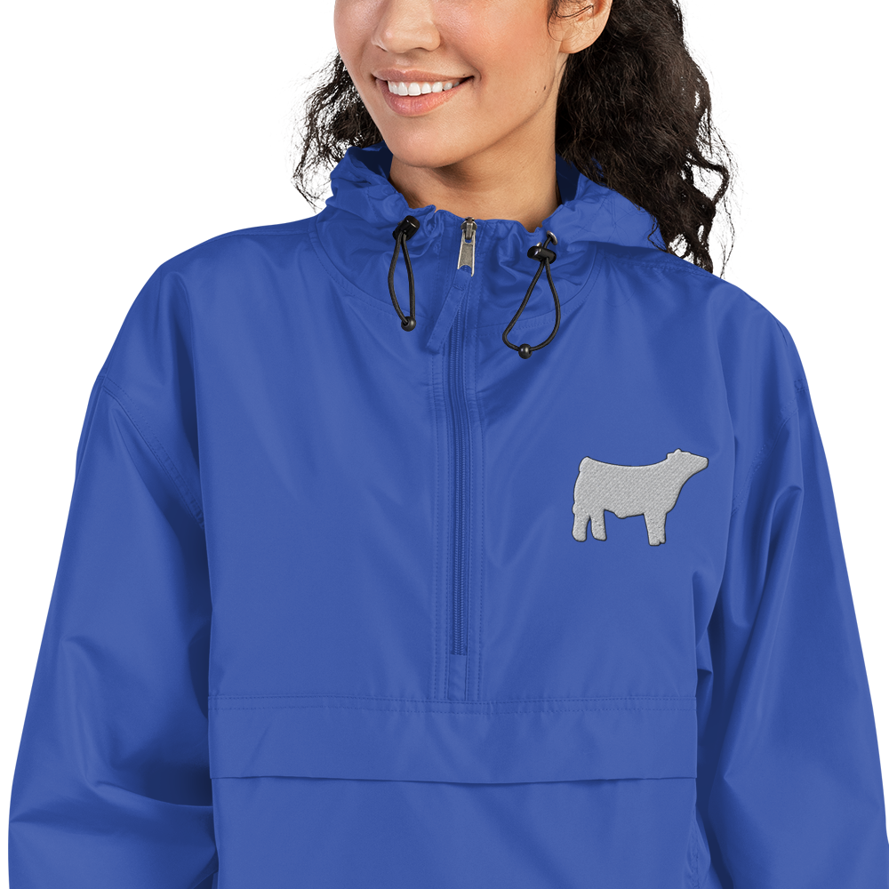 Livestock Show Market Steer Embroidered Packable Jacket - Wash Rack Pullover Jacket