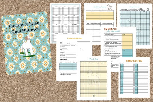 Printable Planner, Instant Download, Livestock Show Record Planner, Show Goat, Livestock Project Record Book