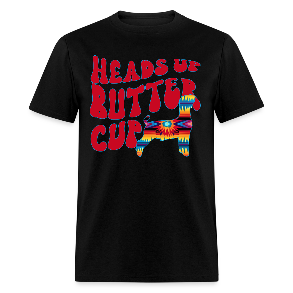 Heads Up Butter Cup Livestock Show Goat Unisex Adult Short-sleeve T-shirt - black