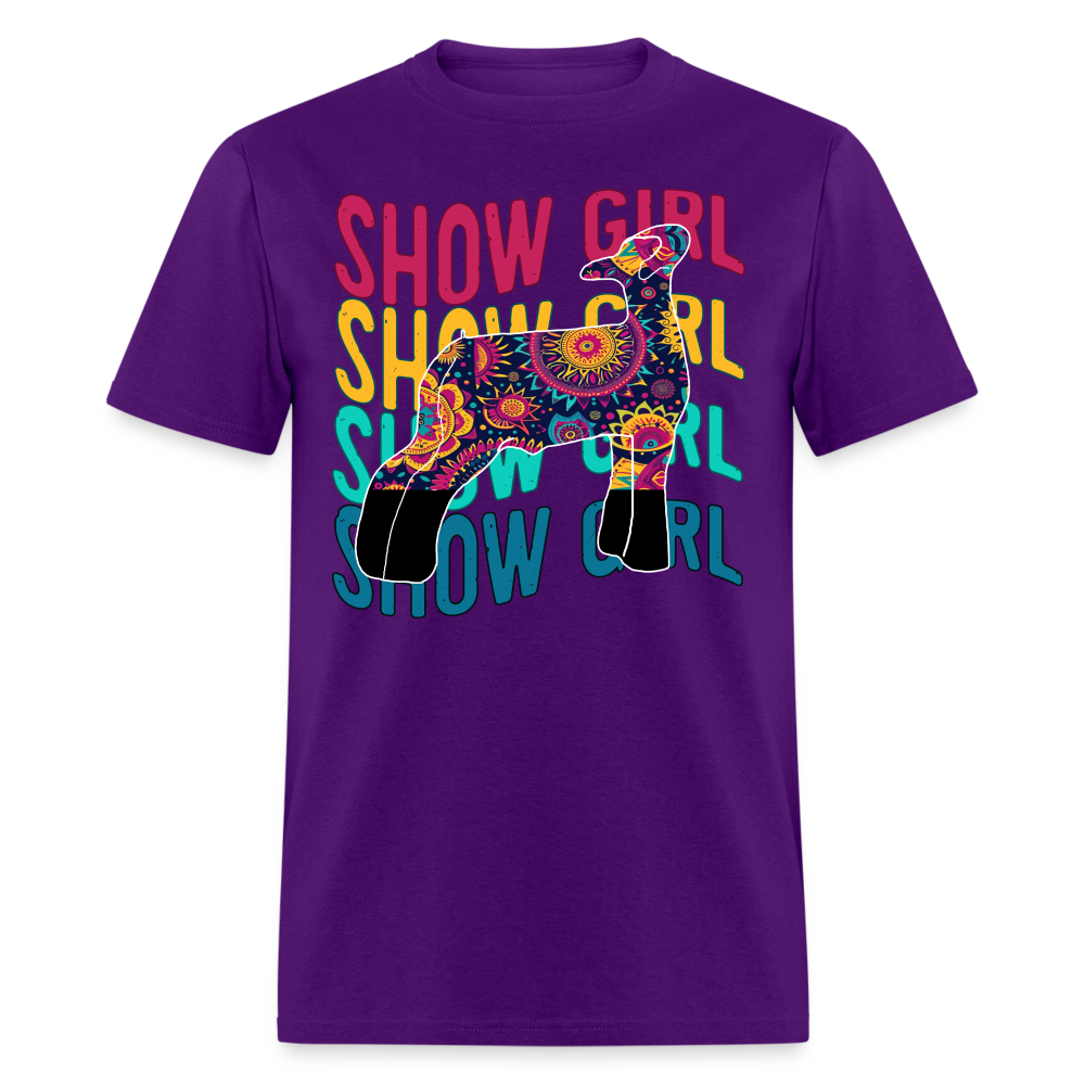 Wavy Show Girl Boho Livestock Show Lamb - Show Sheep - 70's style - purple