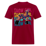 Wavy Show Girl Boho Livestock Show Lamb - Show Sheep - 70's style - dark red