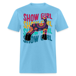 Wavy Show Girl Boho Livestock Show Lamb - Show Sheep - 70's style - aquatic blue
