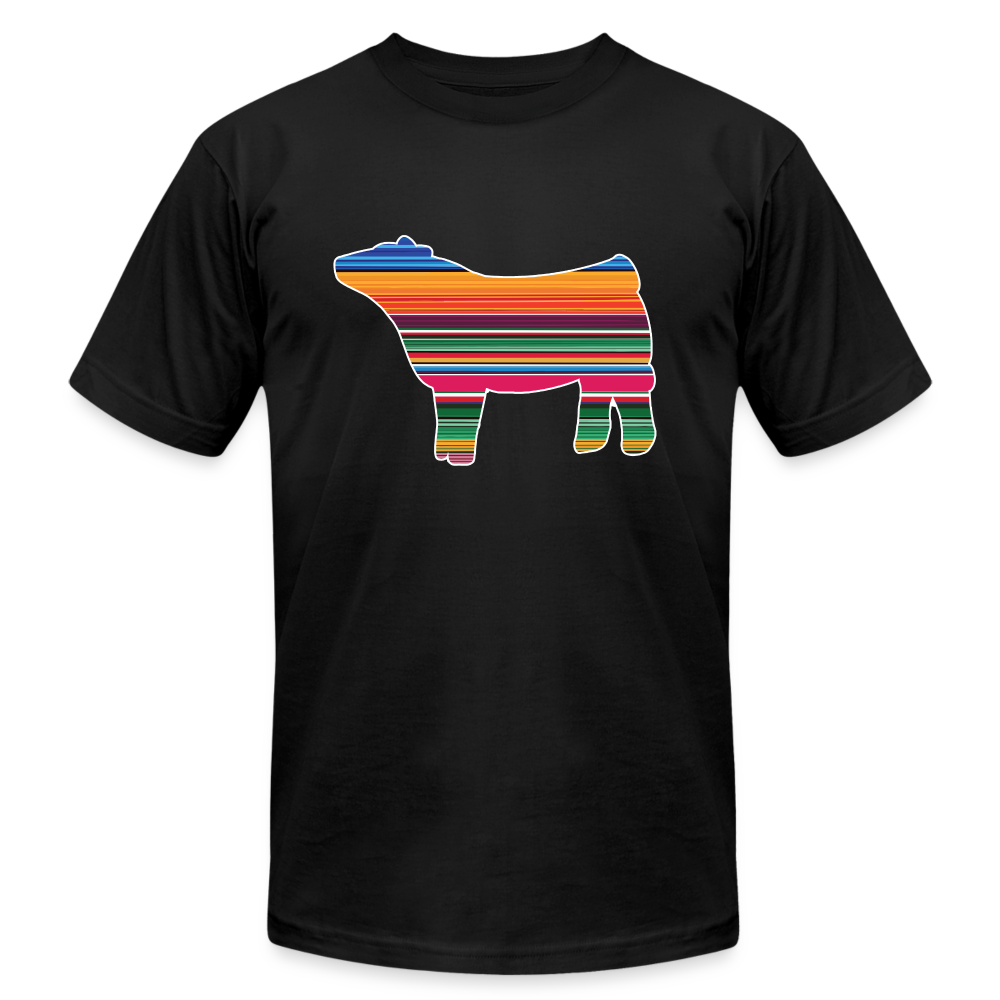 Serape Livestock Show Heifer - Adult Short-Sleeve Shirt - black