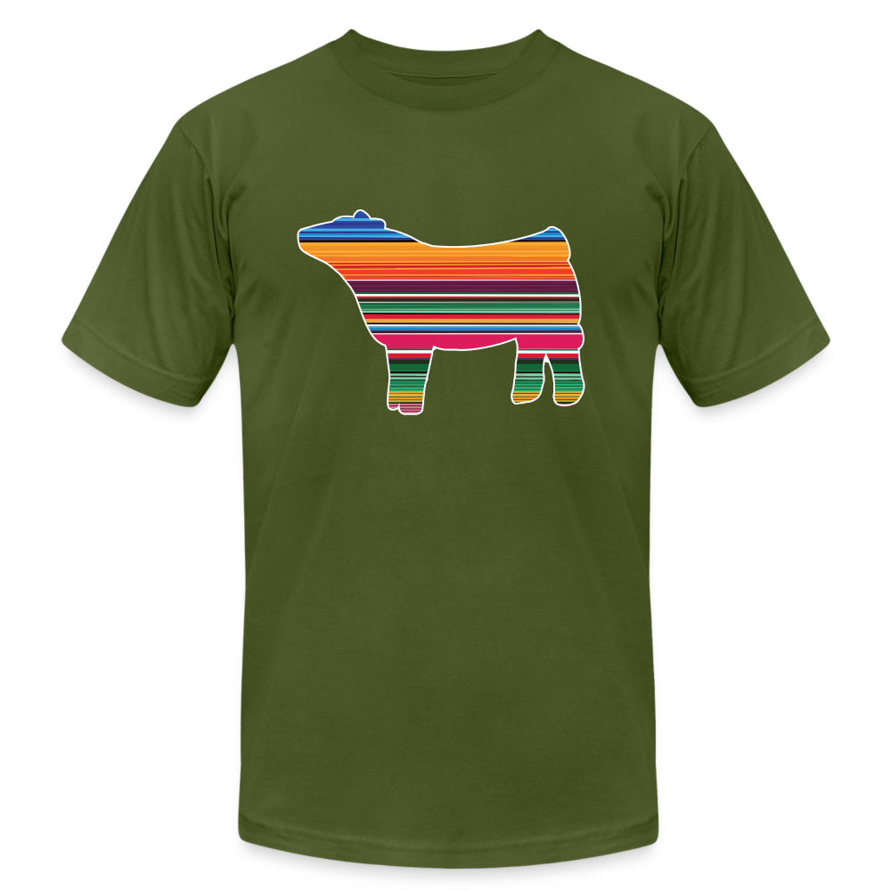 Serape Livestock Show Heifer - Adult Short-Sleeve Shirt - olive