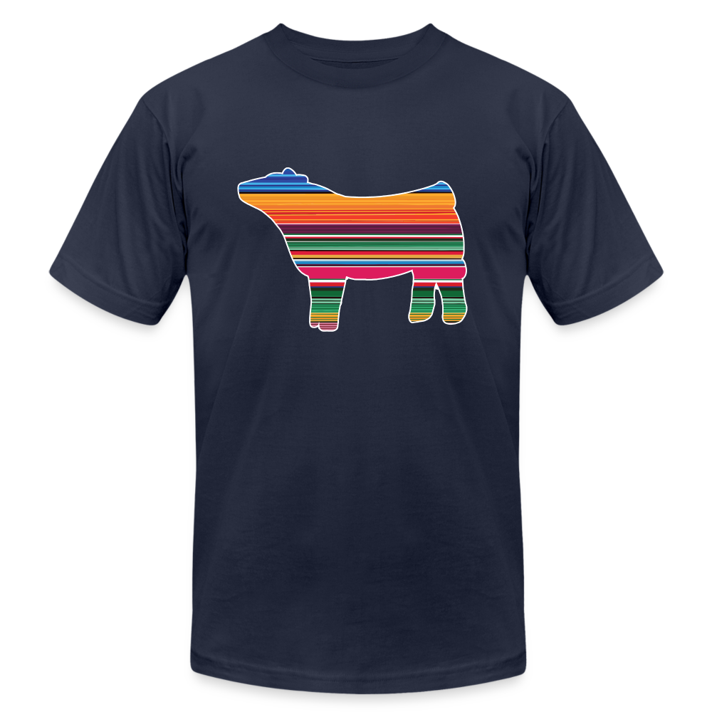 Serape Livestock Show Heifer - Adult Short-Sleeve Shirt - navy