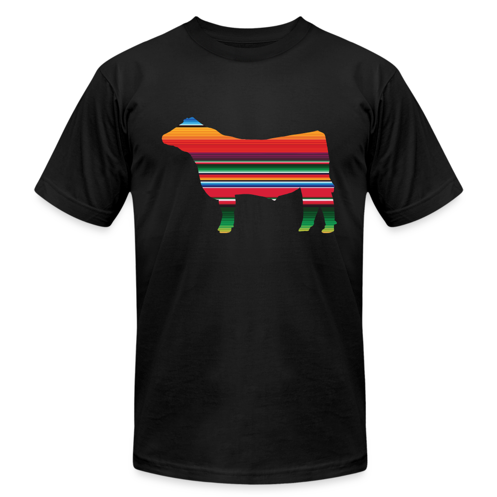 Serape Livestock Show Steer - Adult Short-Sleeve Shirt - black
